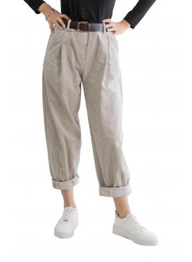 Pantalone tinta unita con cintura